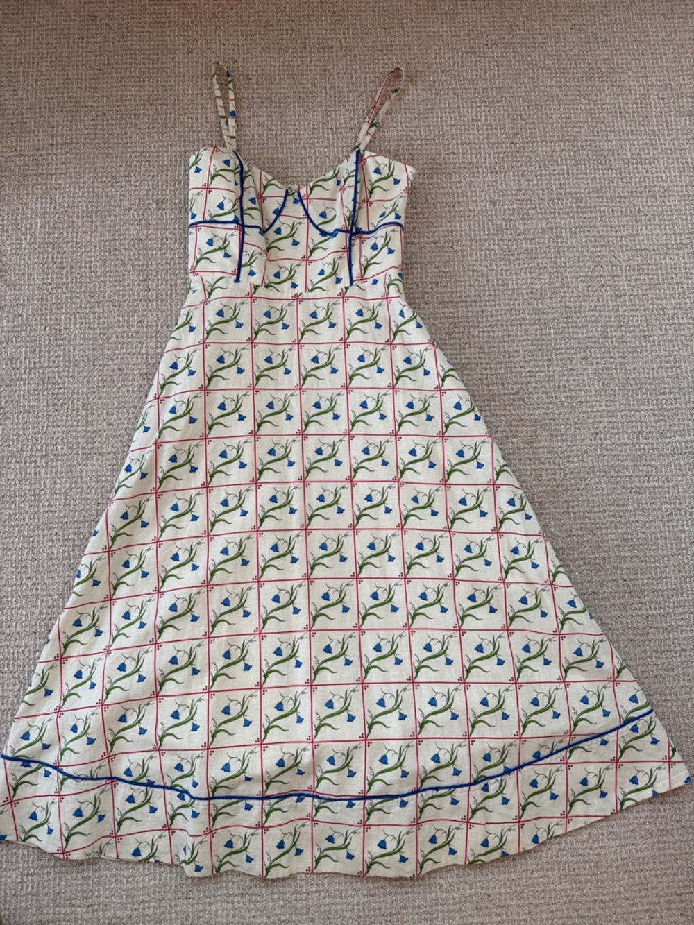 Rachel Antonoff ‘Harper’ Linen Cotton Blend Printed Midi Dress - Picture 3 of 16